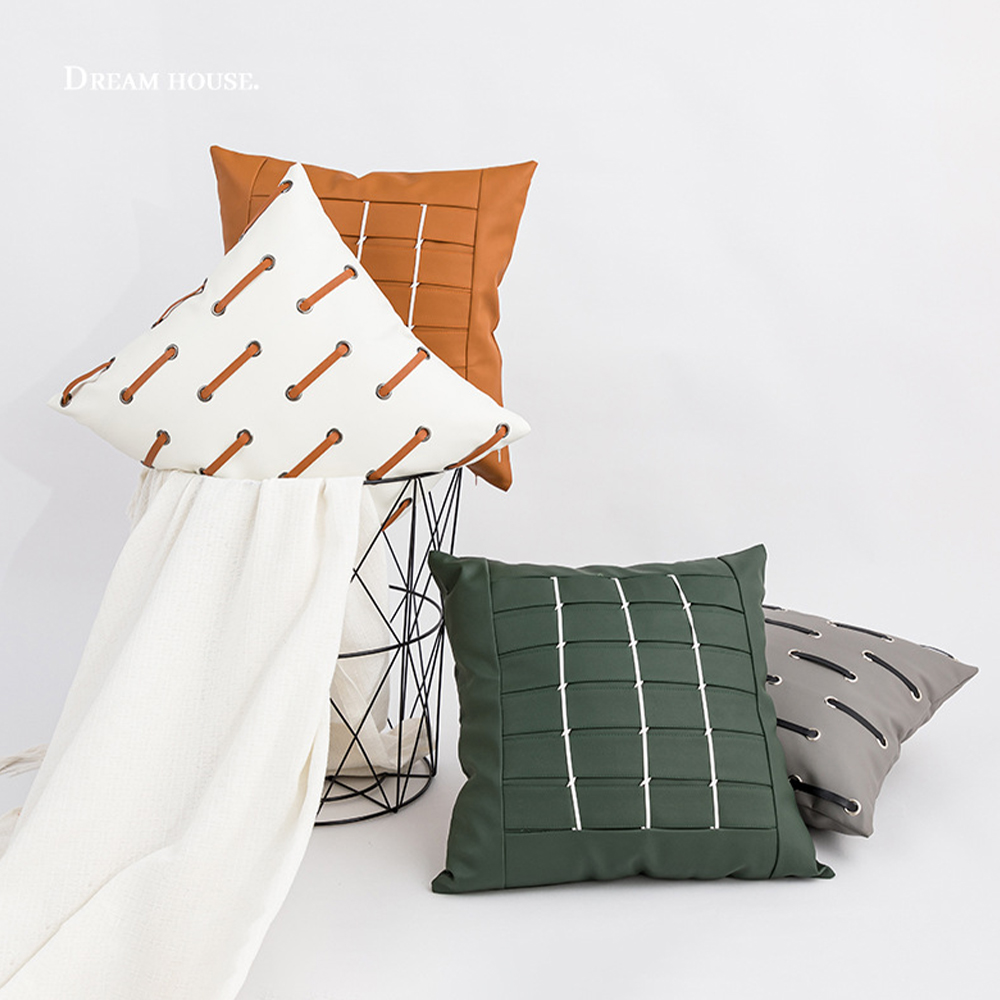 Leren kussen deco kussen