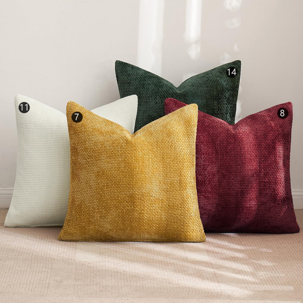 Getextureerd chenille kussen decokussen